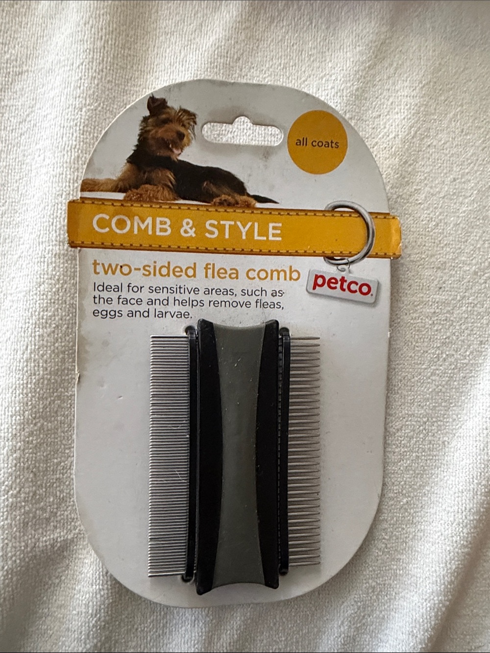 Petco Two-Sided Flea Comb for Small Pets - Black and Gray